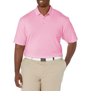 imageCallaway Mens Pro Spin Fine Line Short Sleeve Golf Polo Stretch MoistureWicking Sun Protection Available in Big ampamp TallPink Sunset
