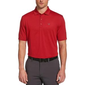 imageCallaway Mens Pro Spin Fine Line Short Sleeve Golf Polo Stretch MoistureWicking Sun Protection Available in Big ampamp TallTango Red