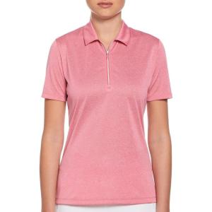 imageCallaway Womens Quarter Zip Short Sleeve Heather Golf Polo ShirtFruit Dove Htr