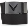 imageCallaway Mens VLogo Web Golf Belt with Durable Textured Stretch Material and Metal Tip Adjustable BuckleBlack