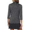 imageCallaway Womens 34 Sleeve Space Dye Golf Polo Stretch Seams MoistureWicking Sun Protection Textured Recycled FabricCaviar Black