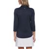 imageCallaway Womens 34 Sleeve Space Dye Golf Polo Stretch Seams MoistureWicking Sun Protection Textured Recycled FabricPeacoat