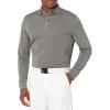imageCallaway Mens Long Sleeve Core Performance Polo OptiDri Technology Sun Protection Golf Polo Shirts for MenSmoked Pearl