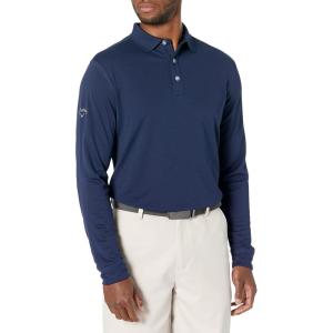 imageCallaway Mens Long Sleeve Core Performance Polo OptiDri Technology Sun Protection Golf Polo Shirts for MenPeacoat