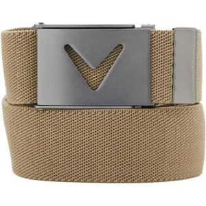 imageCallaway Mens VLogo Web Golf Belt with Durable Textured Stretch Material and Metal Tip Adjustable BuckleChinchilla