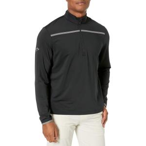 imageCallaway Mens Weather Series  Zip Mock Neck Pullover for Men Extended Sizes Mens Performance ApparelBlack