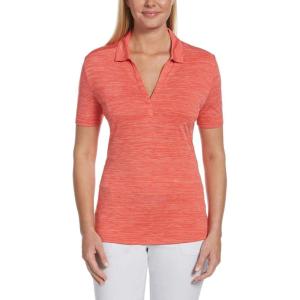 imageCallaway Womens Broken Stripe Golf Polo Sun Protection MoistureWicking Lightweight Performance Collared ShirtCayenne