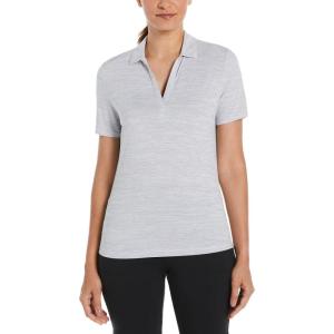 imageCallaway Womens Broken Stripe Golf Polo Sun Protection MoistureWicking Lightweight Performance Collared ShirtWhite
