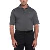 imageCallaway Mens Ventilated Classic Jacquard Short Sleeve Golf Polo Stretch Seams MoistureWicking Available in Big ampamp TallCaviar Black