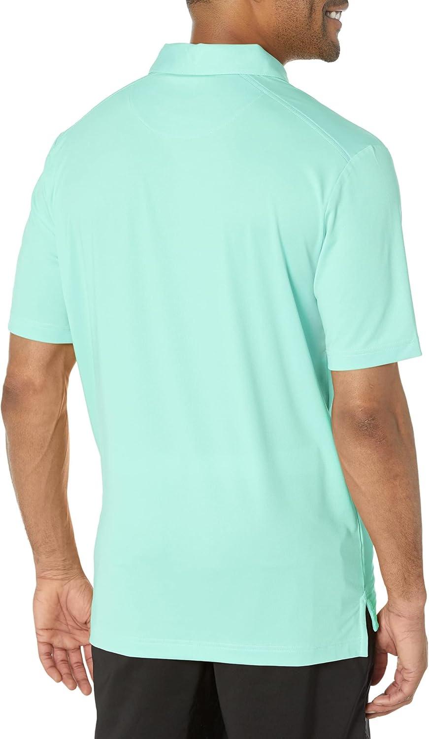 imageCallaway Mens Micro Hex Golf Performance Polo Shirt with Sun Protection Solid Stretch FabricAruba Blue