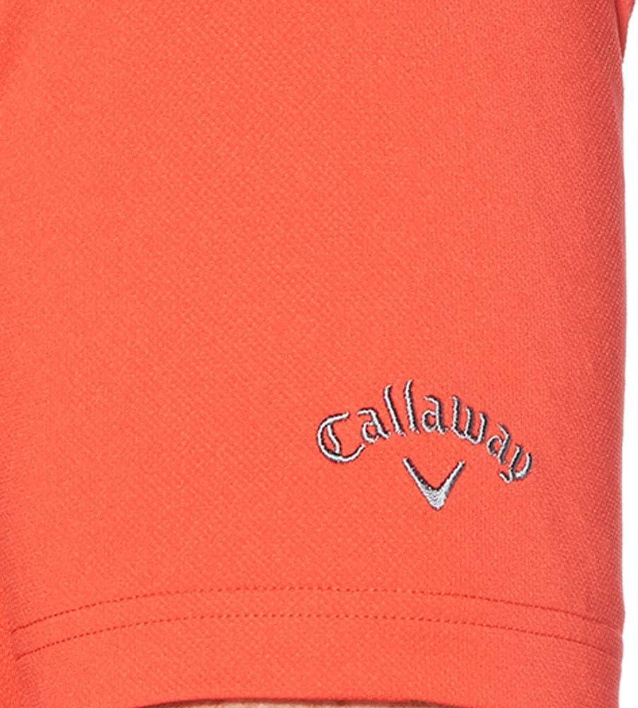 imageCallaway Mens Micro Hex Golf Performance Polo Shirt with Sun Protection Solid Stretch FabricBittersweet