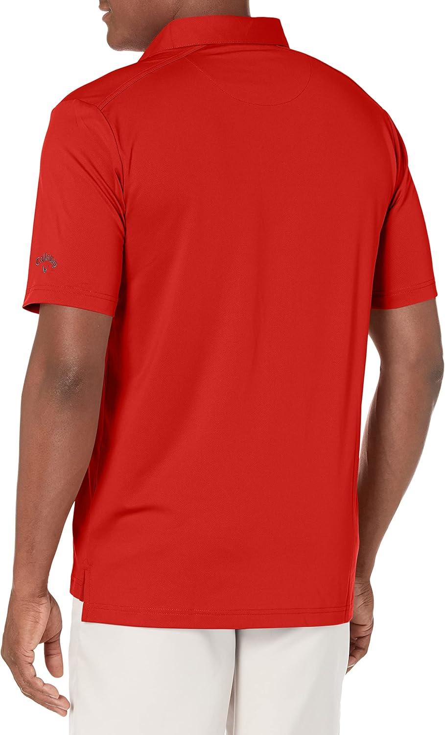 imageCallaway Mens Micro Hex Golf Performance Polo Shirt with Sun Protection Solid Stretch FabricBittersweet