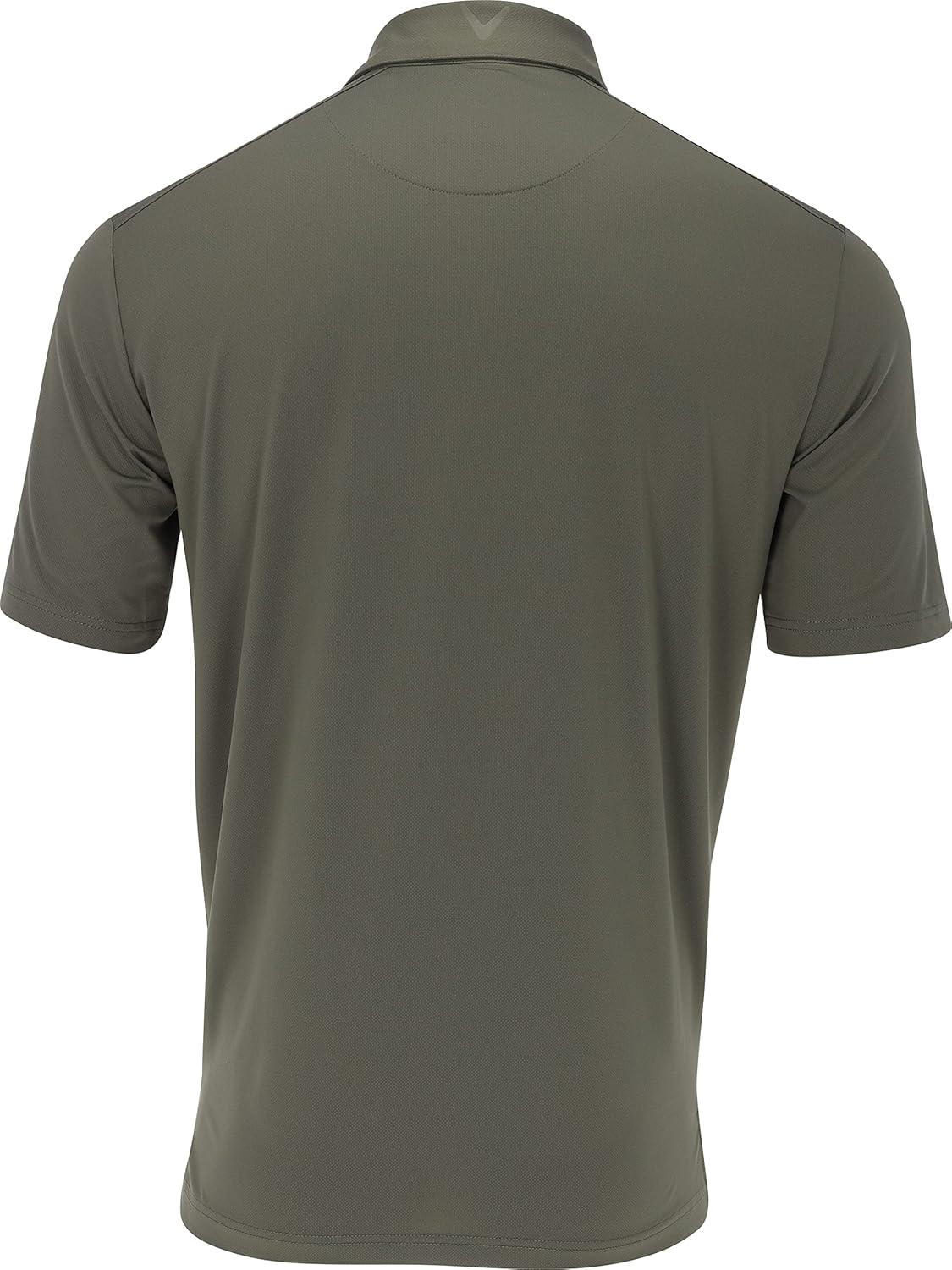 imageCallaway Mens Micro Hex Golf Performance Polo Shirt with Sun Protection Solid Stretch FabricBlack Lichen