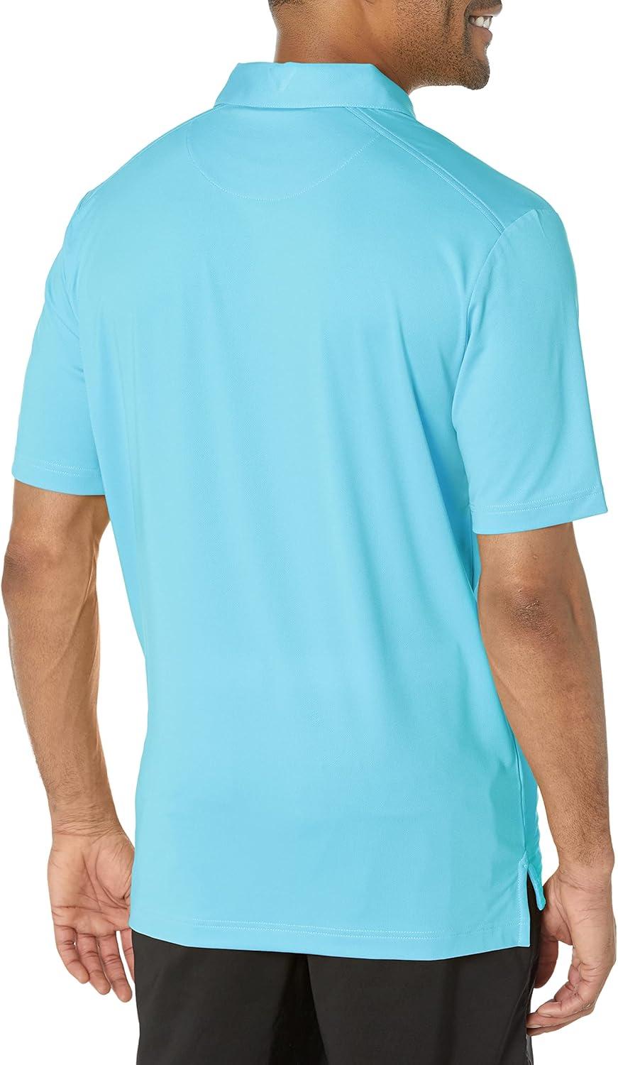 imageCallaway Mens Micro Hex Golf Performance Polo Shirt with Sun Protection Solid Stretch FabricBlue Grotto