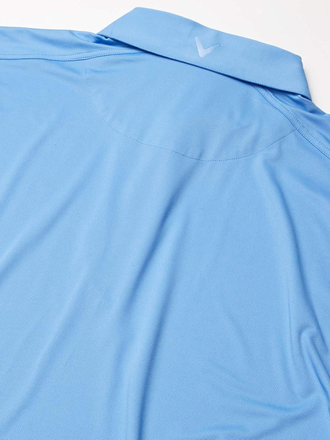 imageCallaway Mens Micro Hex Golf Performance Polo Shirt with Sun Protection Solid Stretch FabricCornflower Blue