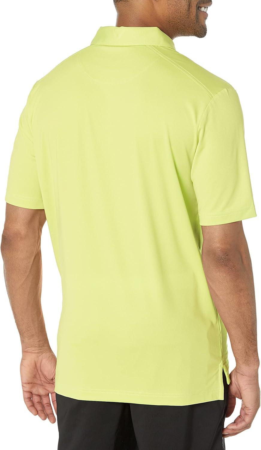 imageCallaway Mens Micro Hex Golf Performance Polo Shirt with Sun Protection Solid Stretch FabricDaiquiri Green