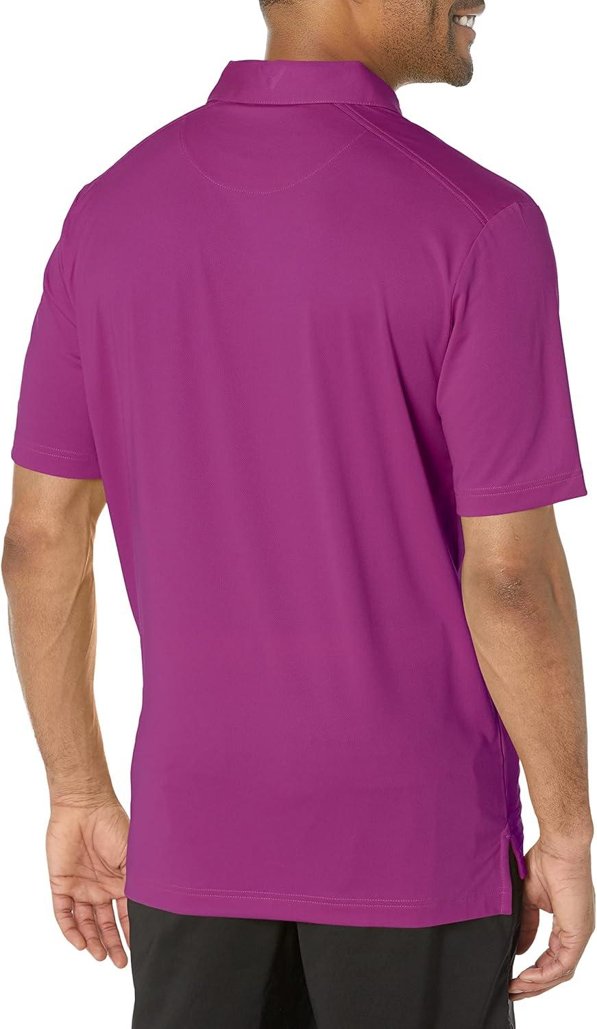 imageCallaway Mens Micro Hex Golf Performance Polo Shirt with Sun Protection Solid Stretch FabricDark Purple