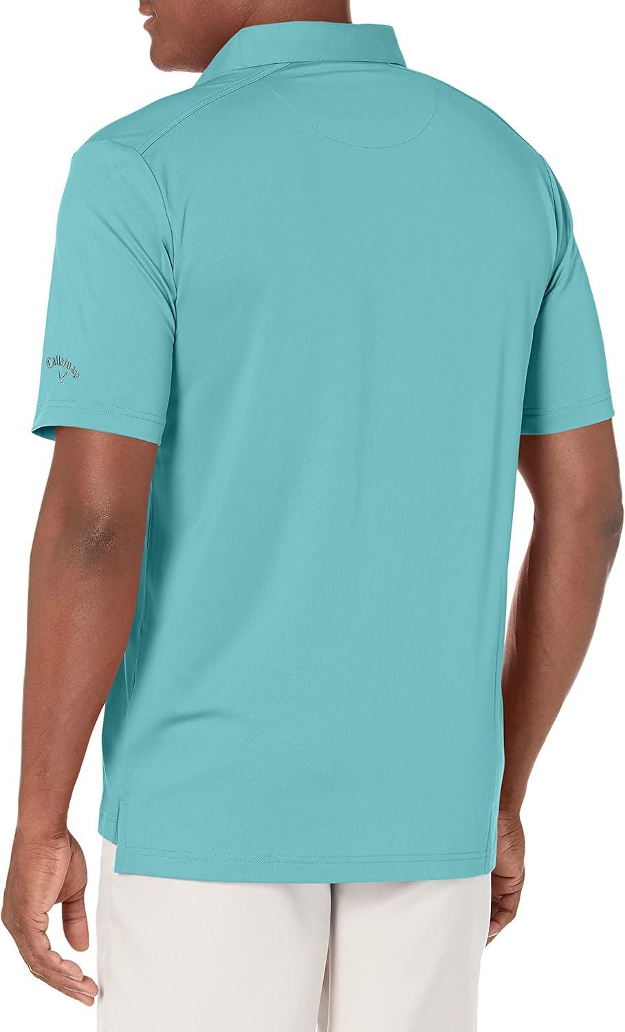 imageCallaway Mens Micro Hex Golf Performance Polo Shirt with Sun Protection Solid Stretch FabricDelphinium Blue