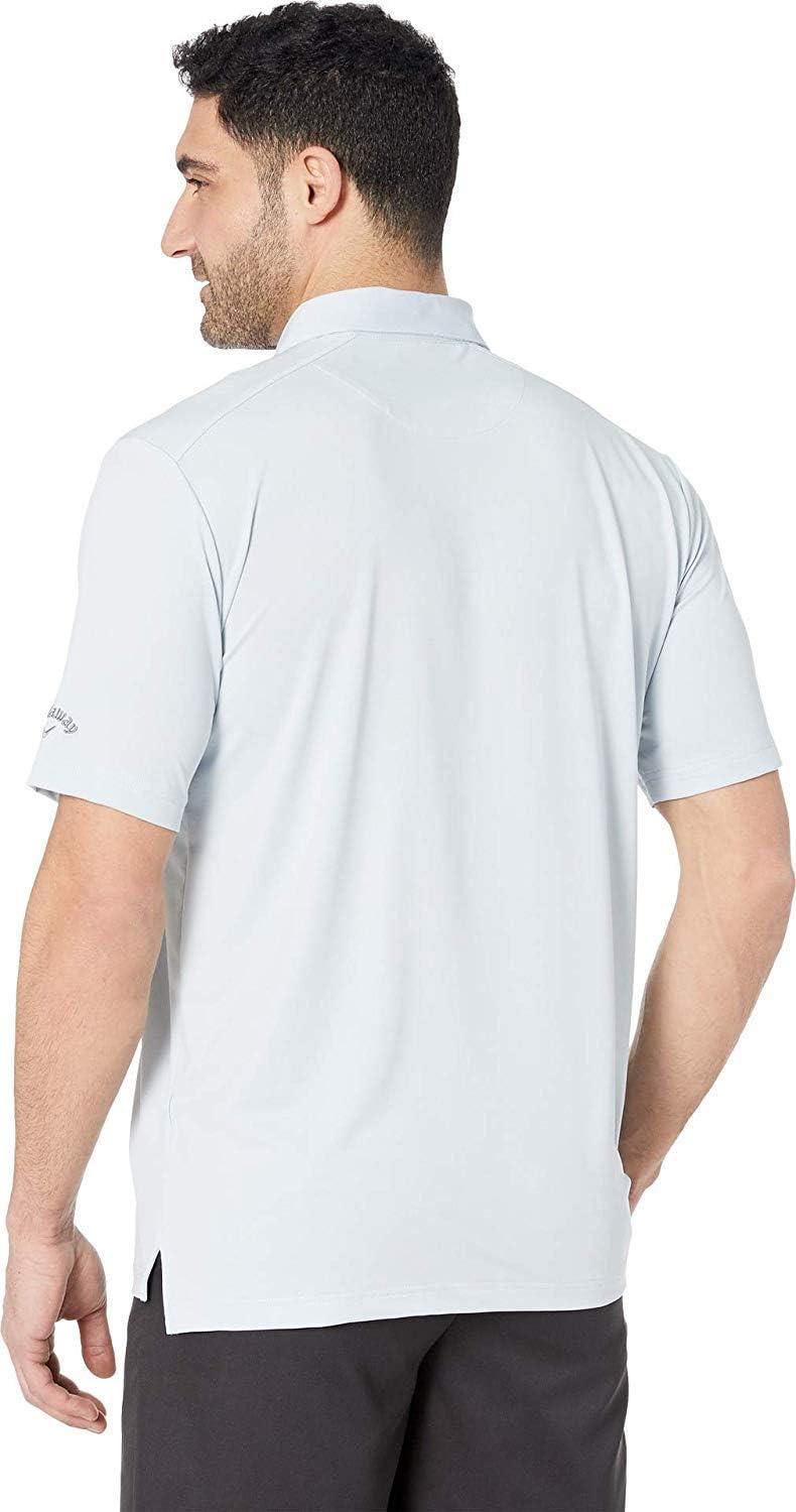 imageCallaway Mens Micro Hex Golf Performance Polo Shirt with Sun Protection Solid Stretch FabricGray Dawn