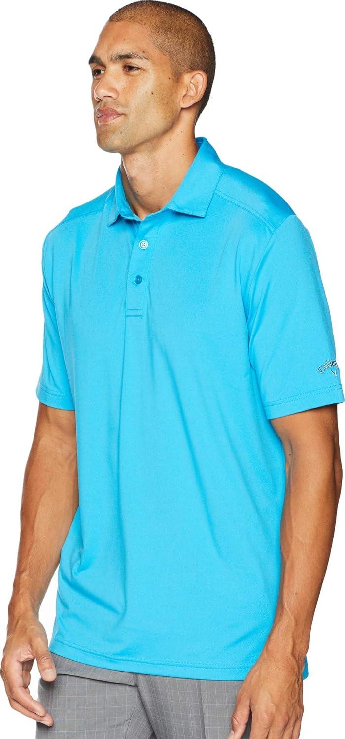 imageCallaway Mens Micro Hex Golf Performance Polo Shirt with Sun Protection Solid Stretch FabricHawaiian Ocean 2