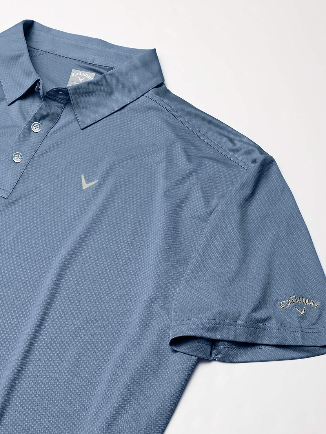 imageCallaway Mens Micro Hex Golf Performance Polo Shirt with Sun Protection Solid Stretch FabricInfinity
