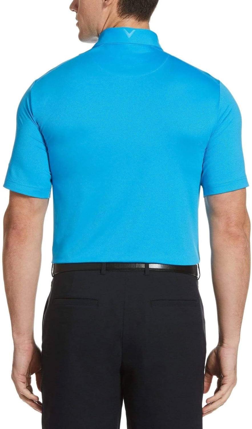 imageCallaway Mens Micro Hex Golf Performance Polo Shirt with Sun Protection Solid Stretch FabricIrish Green
