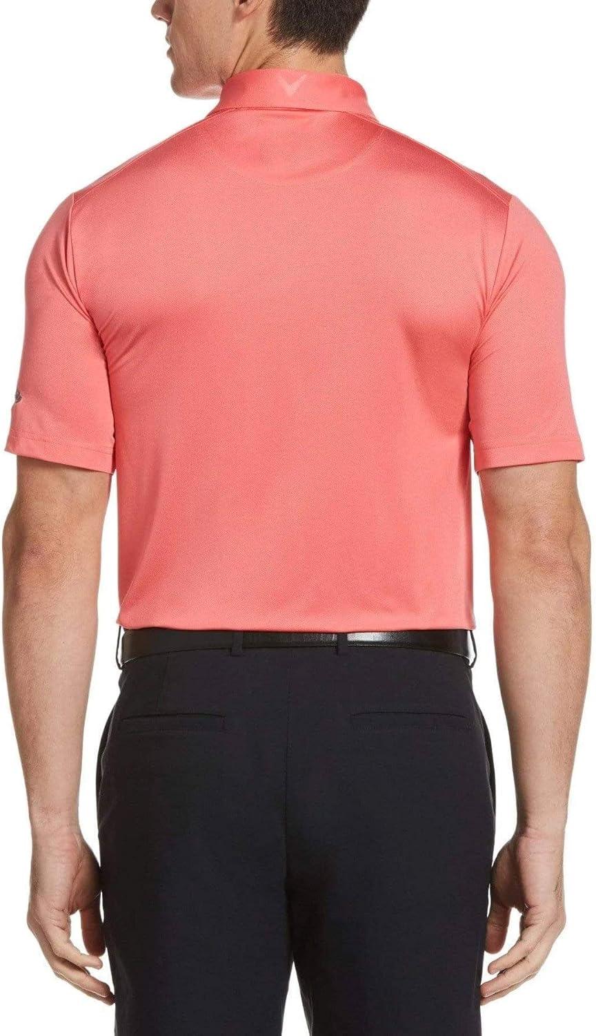 imageCallaway Mens Micro Hex Golf Performance Polo Shirt with Sun Protection Solid Stretch FabricIrish Green