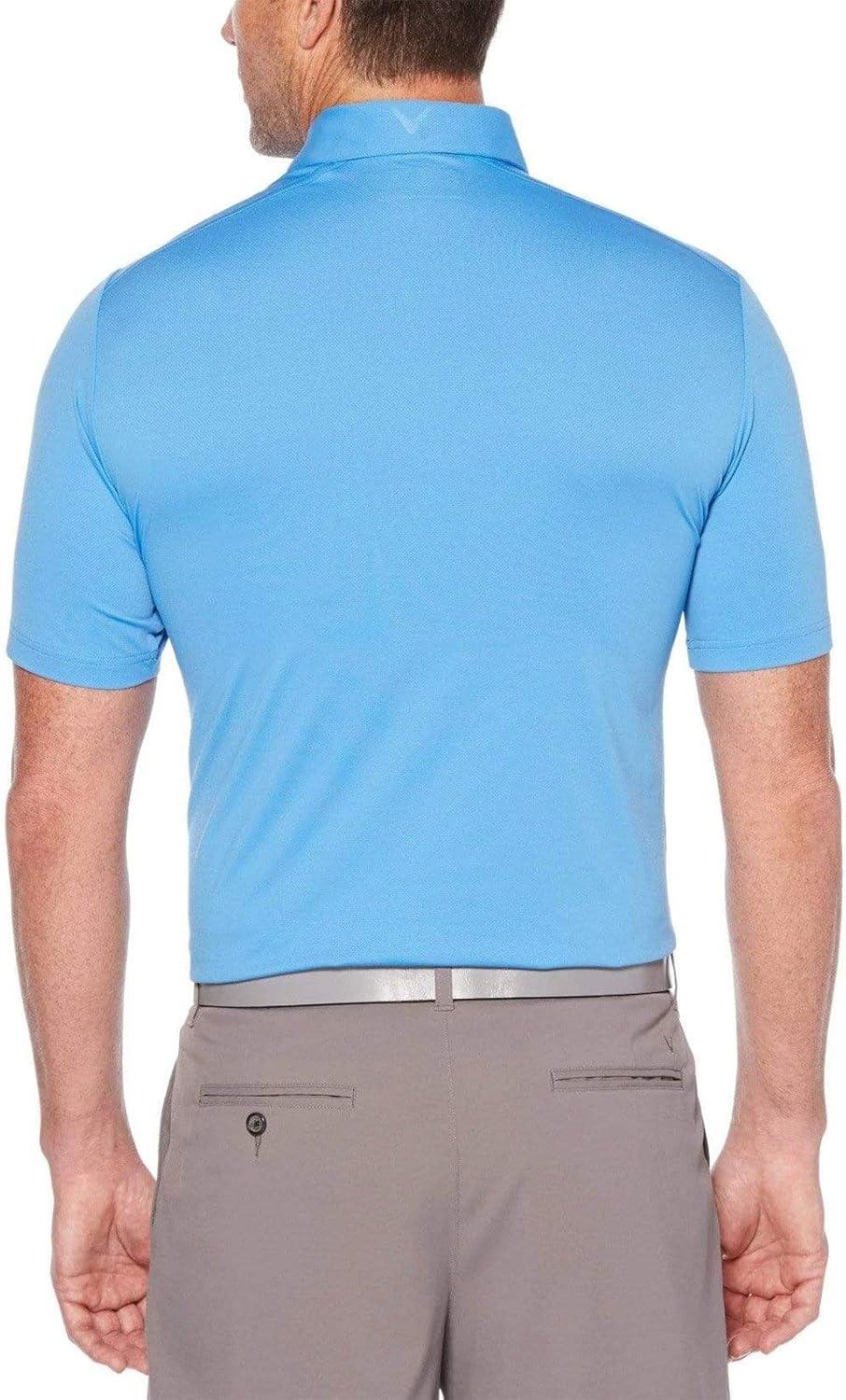 imageCallaway Mens Micro Hex Golf Performance Polo Shirt with Sun Protection Solid Stretch FabricIrish Green