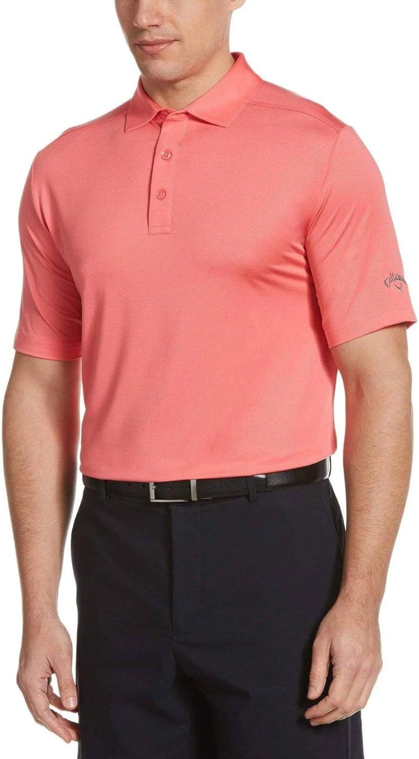 imageCallaway Mens Micro Hex Golf Performance Polo Shirt with Sun Protection Solid Stretch FabricIrish Green