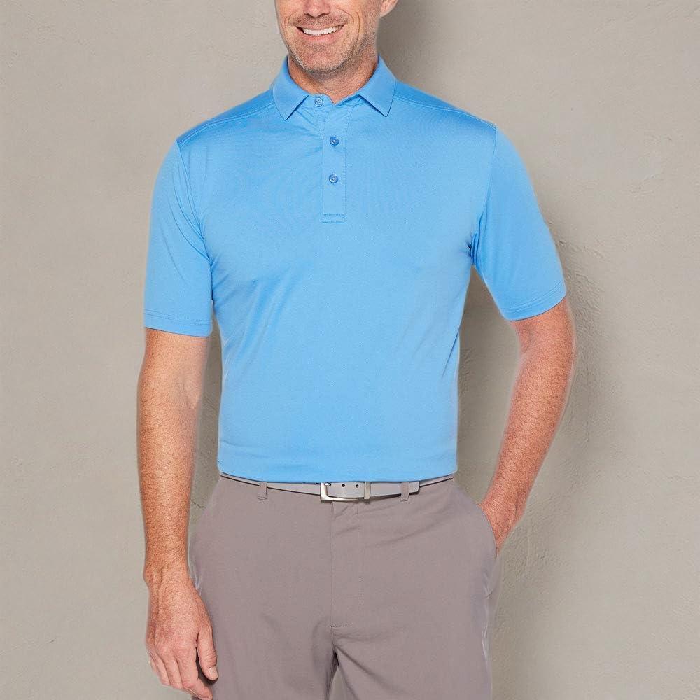 imageCallaway Mens Micro Hex Golf Performance Polo Shirt with Sun Protection Solid Stretch FabricMarina