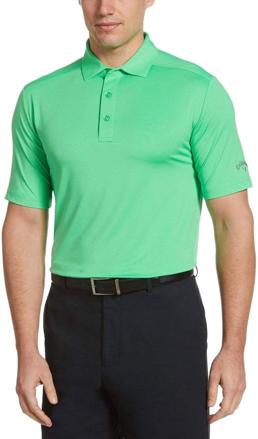 imageCallaway Mens Micro Hex Golf Performance Polo Shirt with Sun Protection Solid Stretch FabricMarina