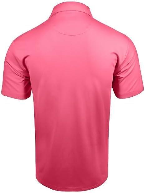 imageCallaway Mens Micro Hex Golf Performance Polo Shirt with Sun Protection Solid Stretch FabricPink