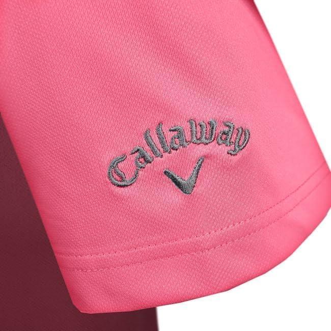 imageCallaway Mens Micro Hex Golf Performance Polo Shirt with Sun Protection Solid Stretch FabricPink