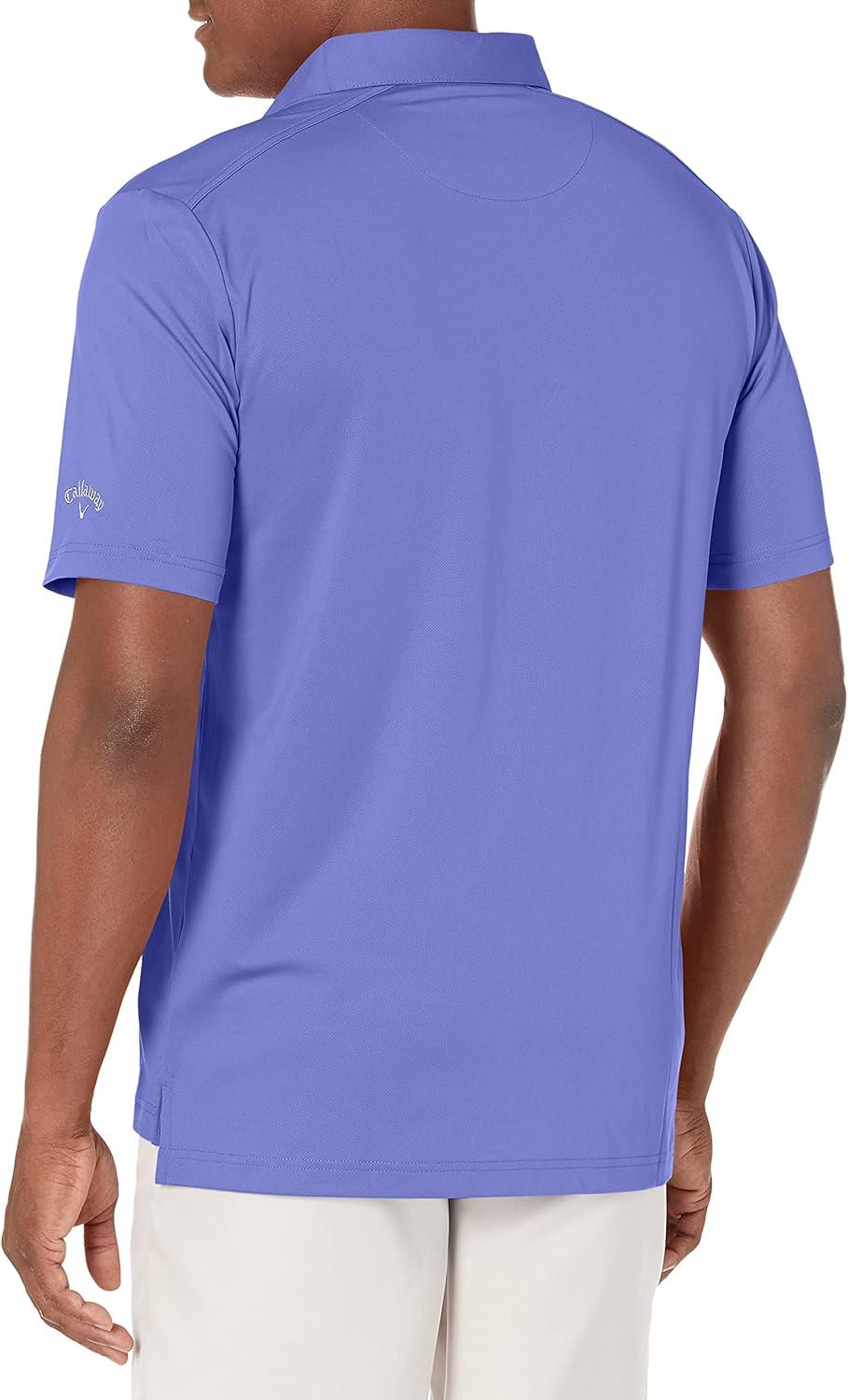 imageCallaway Mens Micro Hex Golf Performance Polo Shirt with Sun Protection Solid Stretch FabricPurple Iris