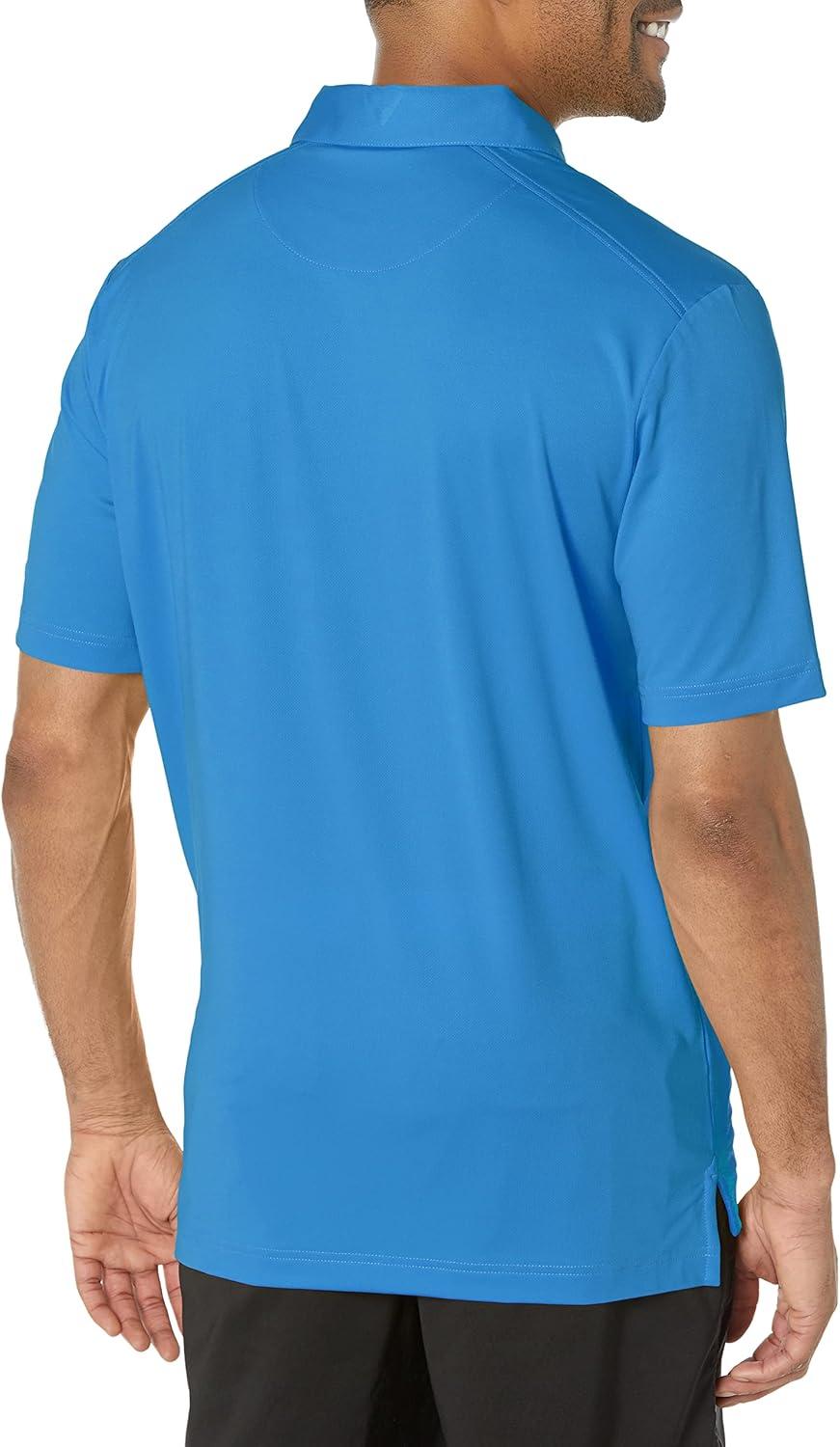 imageCallaway Mens Micro Hex Golf Performance Polo Shirt with Sun Protection Solid Stretch FabricVallarta Blue