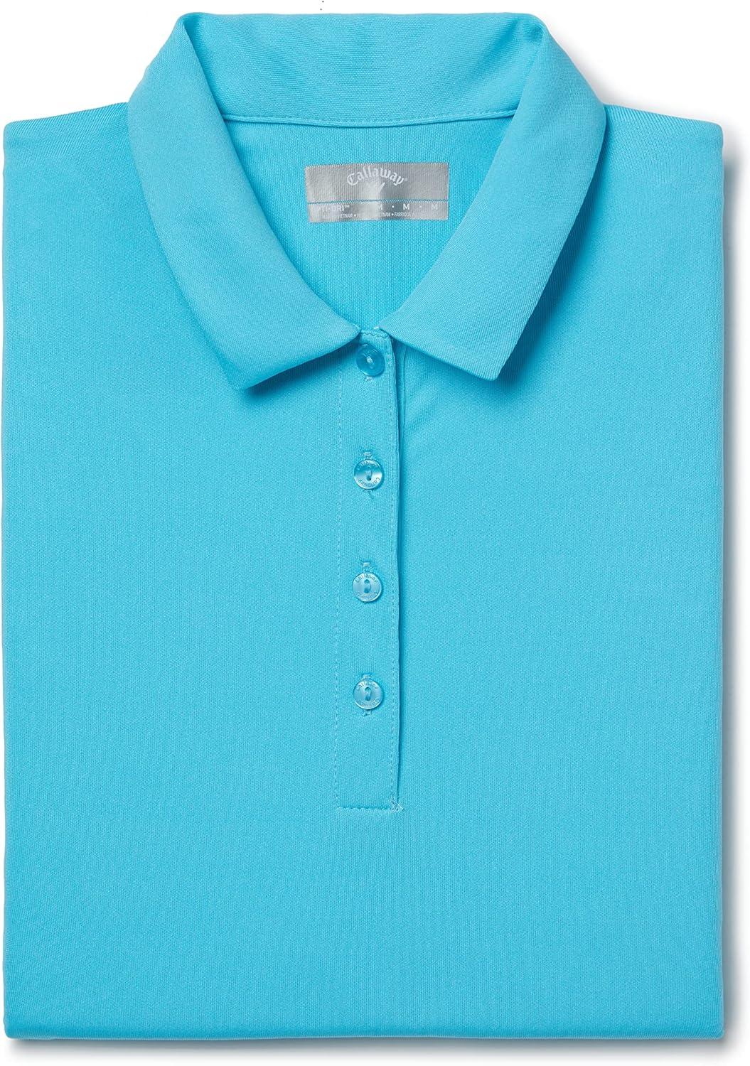 imageCallaway Womens Tournament Short Sleeve Golf Polo Shirt Added Stretch MoistureWicking Sun ProtectionBlue Atoll