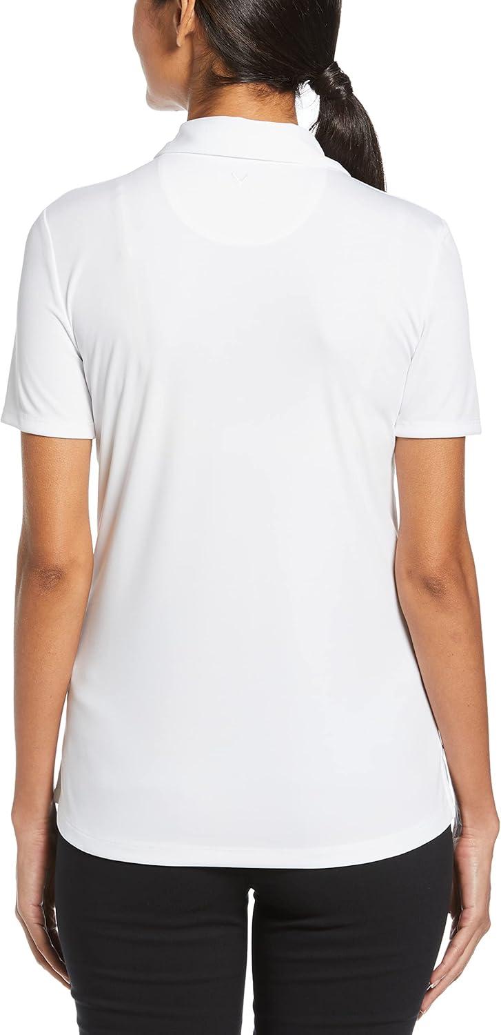 imageCallaway Womens Tournament Short Sleeve Golf Polo Shirt Added Stretch MoistureWicking Sun ProtectionBright White