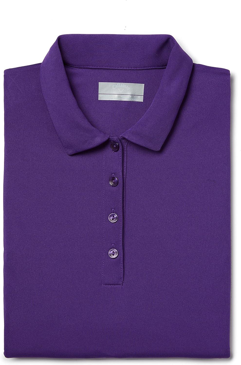 imageCallaway Womens Tournament Short Sleeve Golf Polo Shirt Added Stretch MoistureWicking Sun ProtectionTillandsia Purple