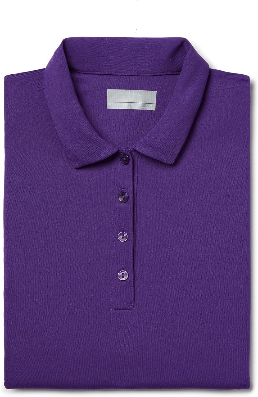 imageCallaway Womens Tournament Short Sleeve Golf Polo Shirt Added Stretch MoistureWicking Sun ProtectionTillandsia Purple