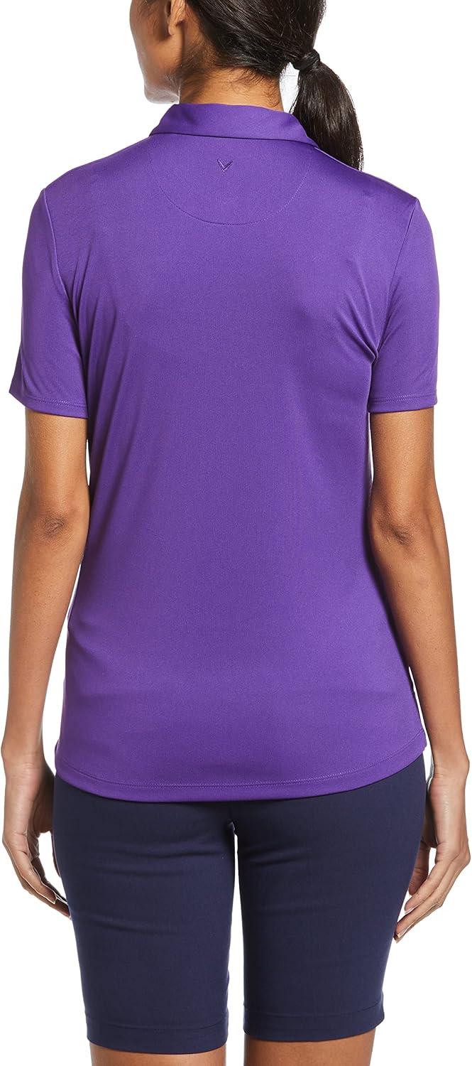 imageCallaway Womens Tournament Short Sleeve Golf Polo Shirt Added Stretch MoistureWicking Sun ProtectionTillandsia Purple