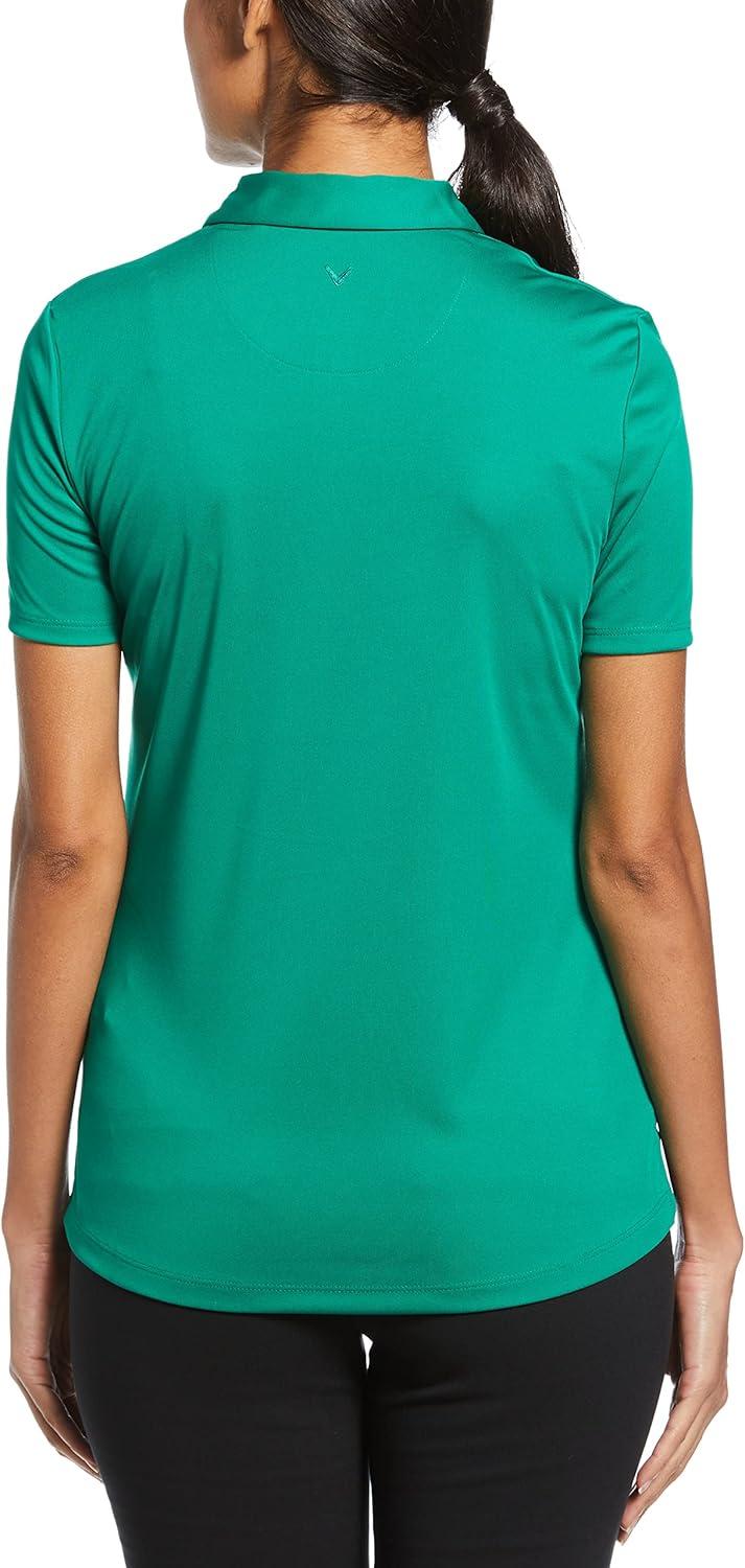 imageCallaway Womens Tournament Short Sleeve Golf Polo Shirt Added Stretch MoistureWicking Sun ProtectionUltramarine Green
