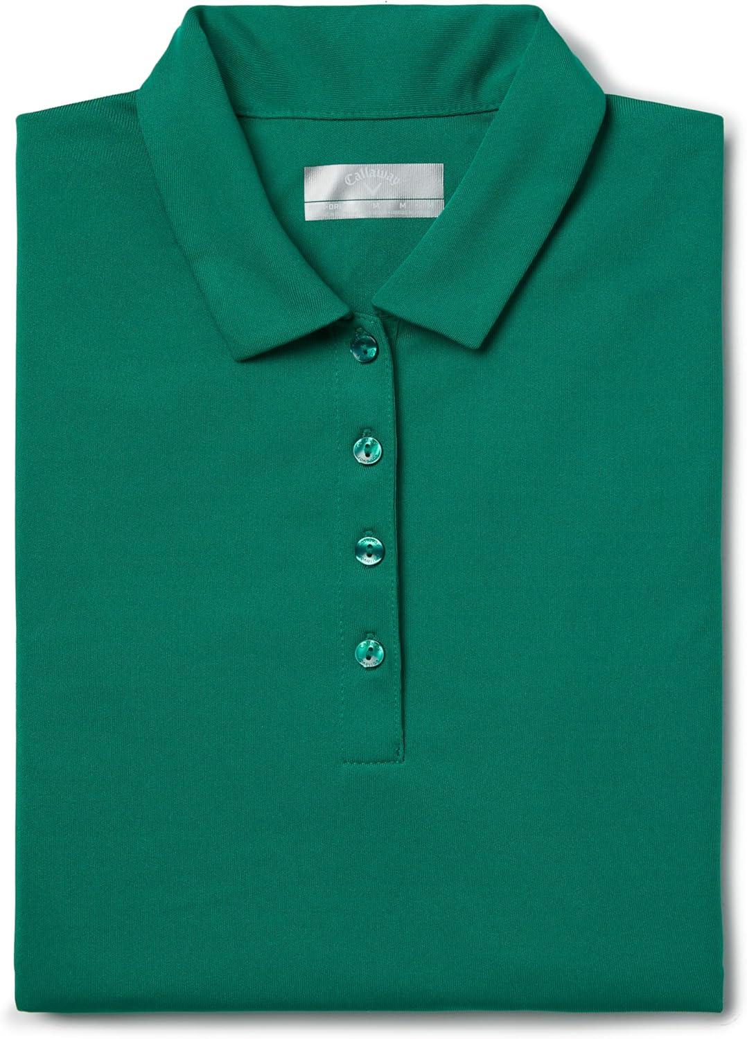 imageCallaway Womens Tournament Short Sleeve Golf Polo Shirt Added Stretch MoistureWicking Sun ProtectionUltramarine Green