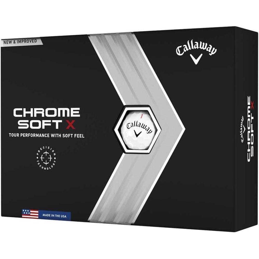 imageCallaway Golf Chrome Soft X Golf Balls Triple Track YellowStandard White