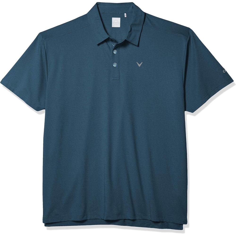 imageCallaway Mens Micro Hex Golf Performance Polo Shirt with Sun Protection Solid Stretch FabricDeep Dive