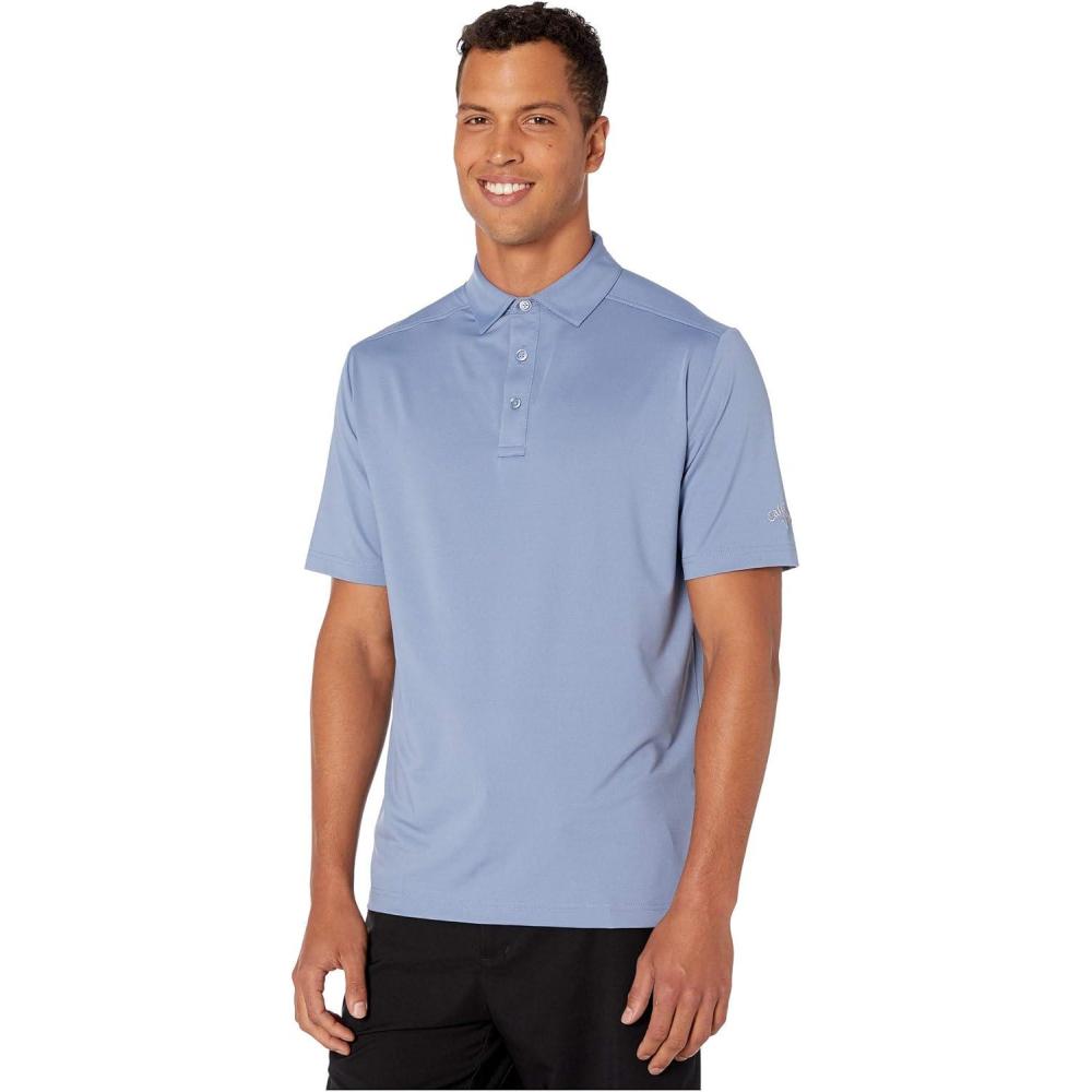 imageCallaway Mens Micro Hex Golf Performance Polo Shirt with Sun Protection Solid Stretch FabricMountain Spring