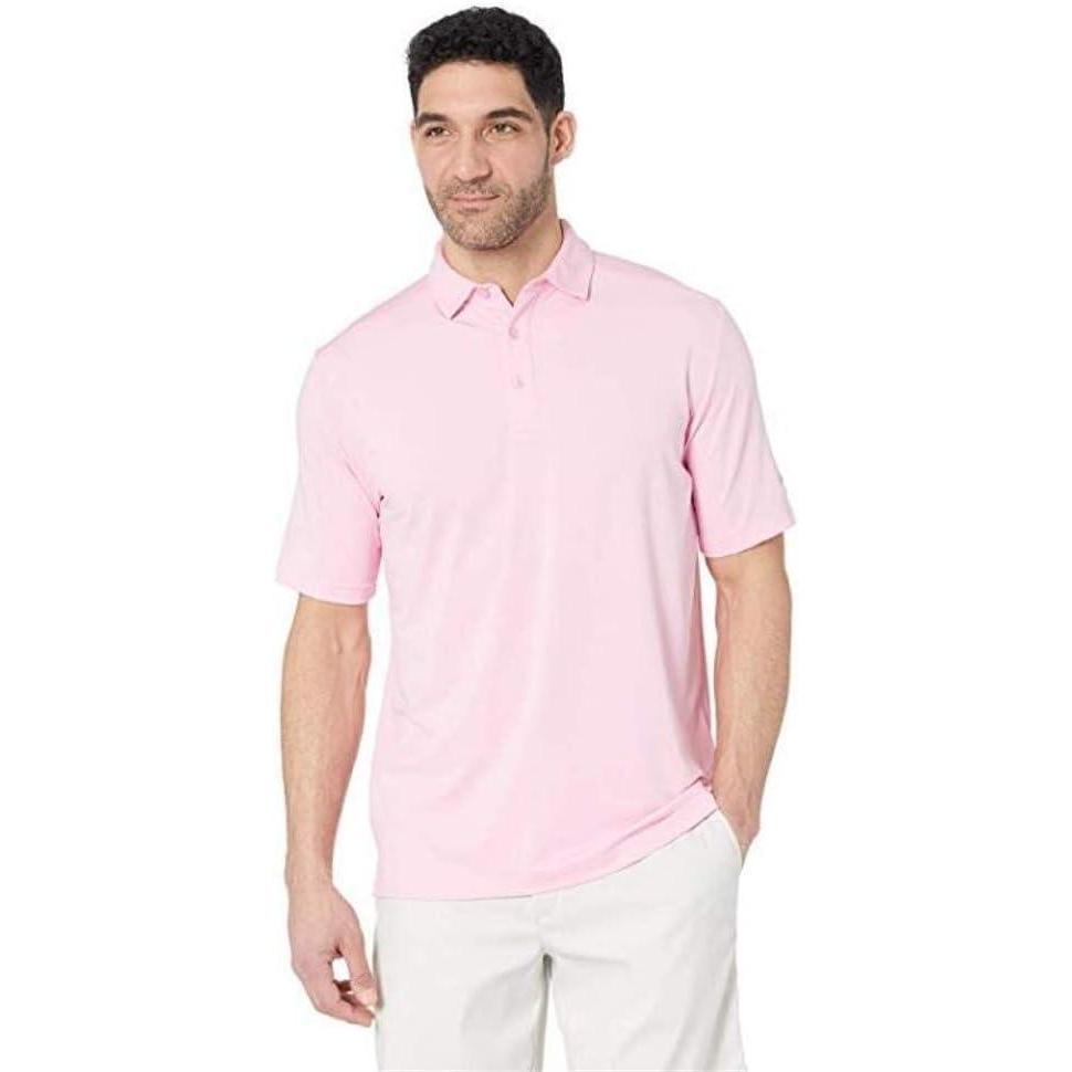 imageCallaway Mens Micro Hex Golf Performance Polo Shirt with Sun Protection Solid Stretch FabricPrism Pink