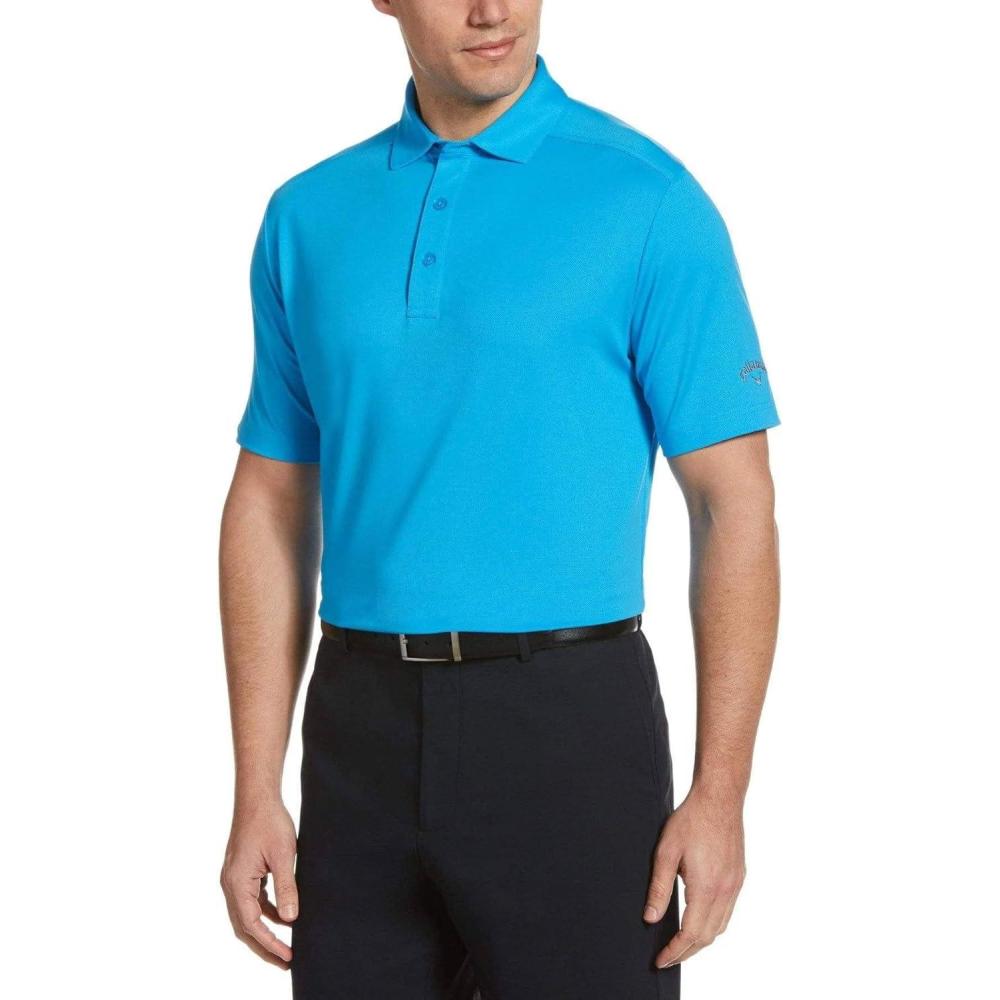 imageCallaway Mens Micro Hex Golf Performance Polo Shirt with Sun Protection Solid Stretch FabricSpring Break
