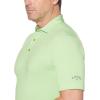 imageCallaway Mens Micro Hex Golf Performance Polo Shirt with Sun Protection Solid Stretch FabricJade Lime