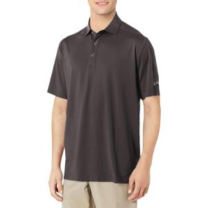 imageCallaway Mens Micro Hex Golf Performance Polo Shirt with Sun Protection Solid Stretch FabricAsphalt