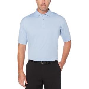 imageCallaway Mens Micro Hex Golf Performance Polo Shirt with Sun Protection Solid Stretch FabricBrunnera Blue